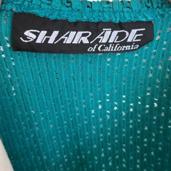 SHARADE of California Vintage Turquoise Textured Top / Mini Dress - Picture 8 of 8